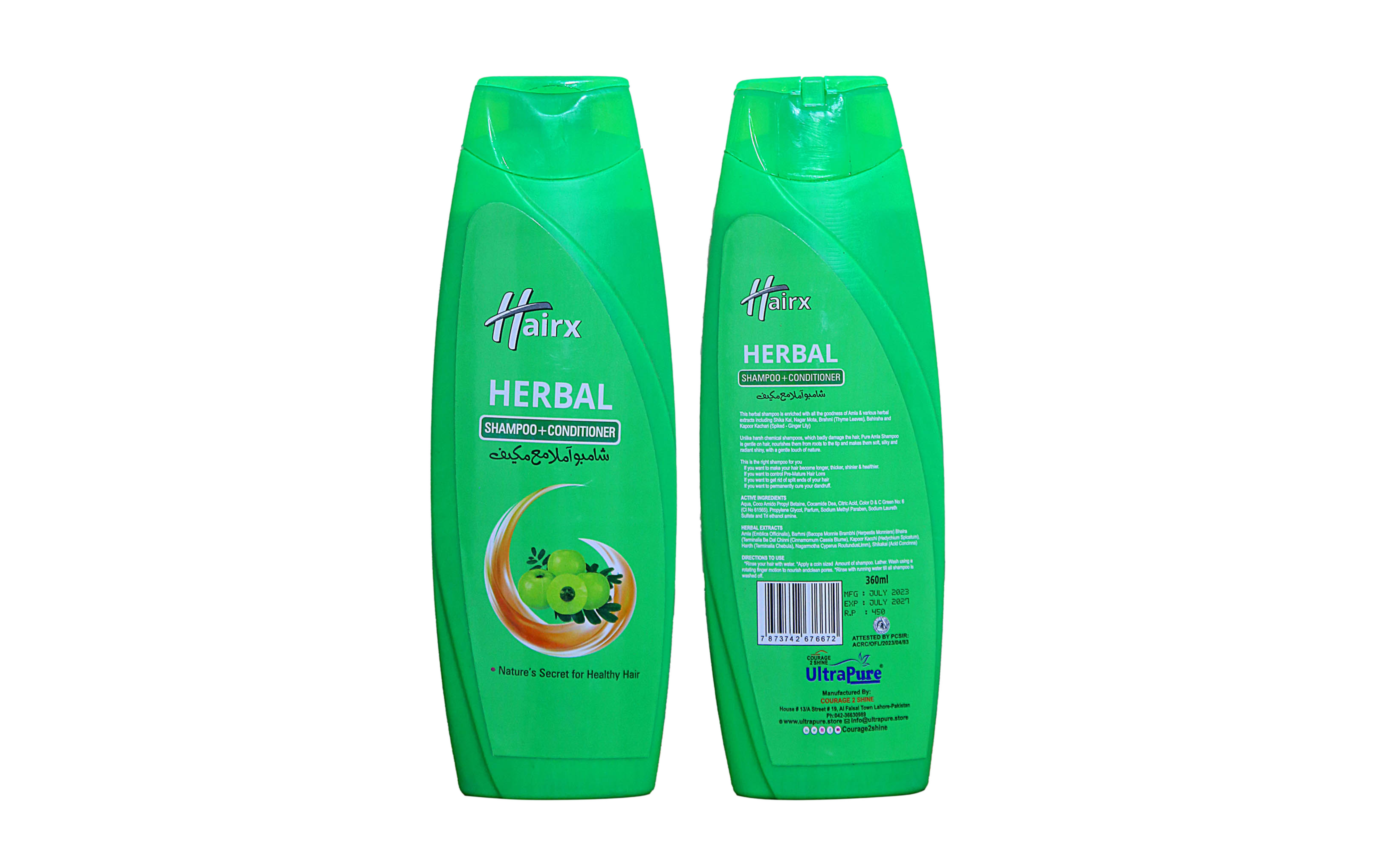 Healthy hair with herbal ingredients