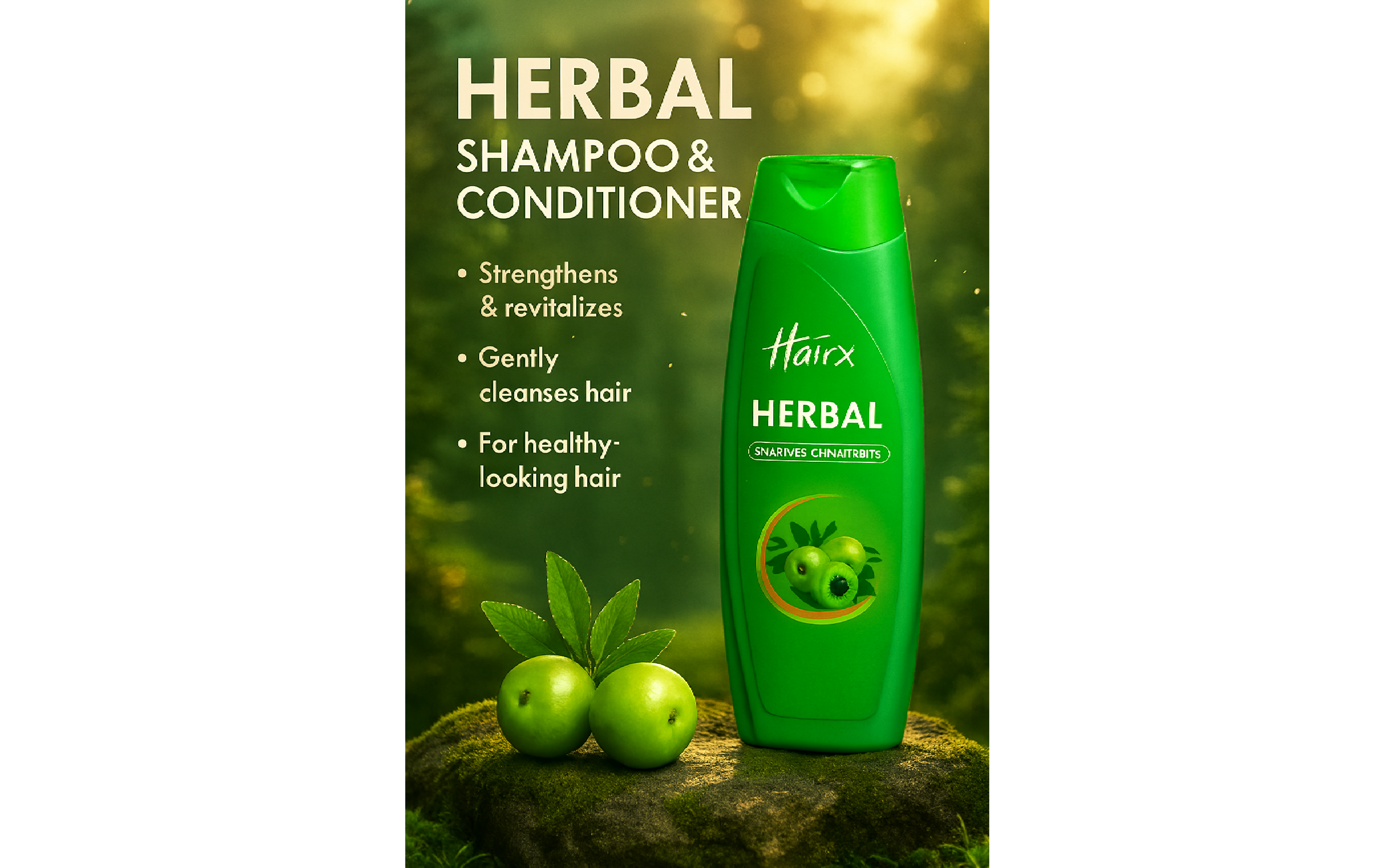 Healthy hair with herbal ingredients