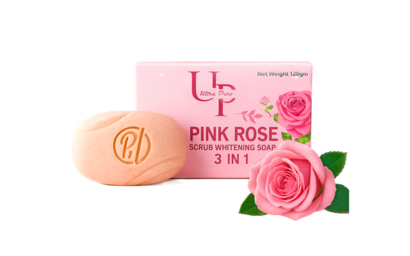 Pink Rose Scrub Whitening Soap 120gm